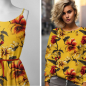 Preview: Reststück 130 cm, Bio Viskosejersey mit Überbreite (Stoffbreite ca. 170 cm): Eigenproduktion Yellow Fire  - von Graustufen-Stoffe